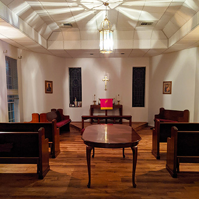 Knollwood chapel brightly lit
